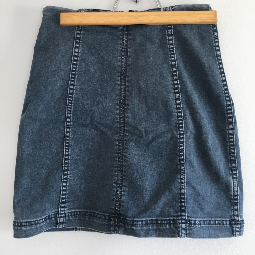 Free People Jean Mini Skirt